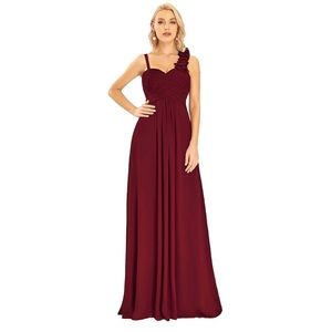 Dancing Queen Flower Shoulder Long Formal Dress